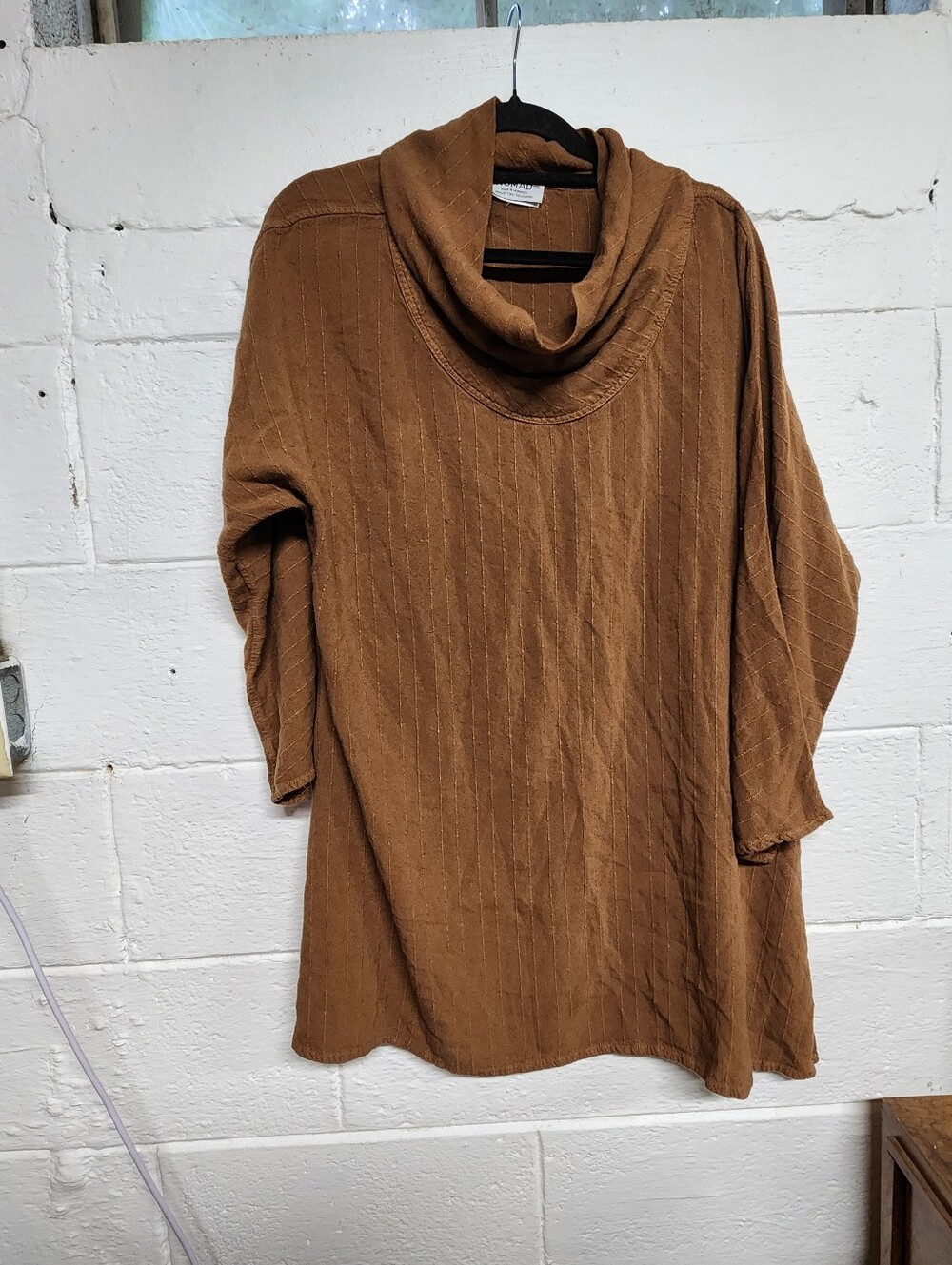Nomad Tan Cotton Blend Cowl Neck Dress